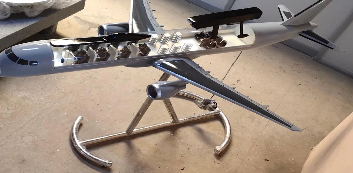 Cutaway aircraft model — cabin detail