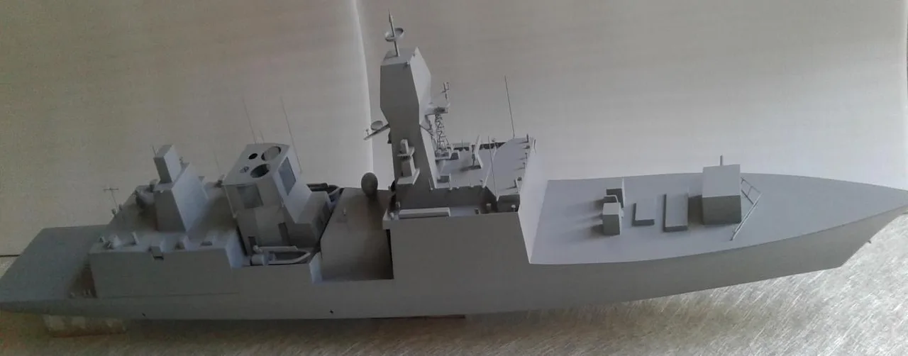 Naval frigate — scale model